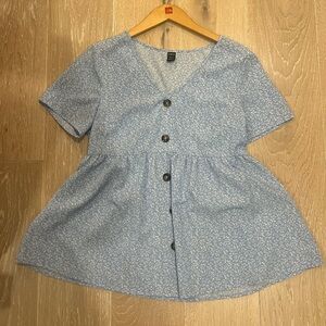 SHEIN Maternity Blue Floral Blouse